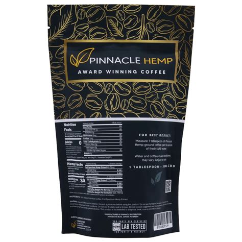 Pinnacle Hemp Full Spectrum CBD Infused Ground Coffee.